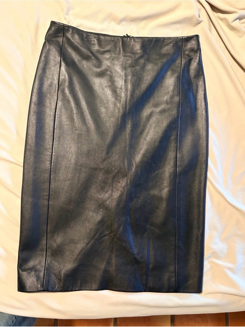 Ralph Lauren Purple Label Black Lambskin Leather Pencil Skirt | Size 2 | - Picture 7 of 8